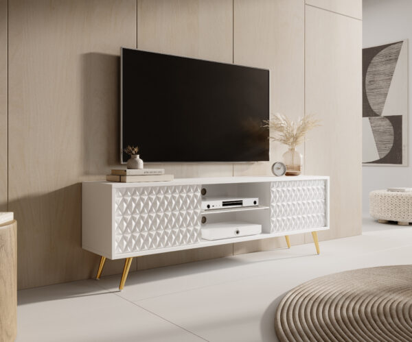 AX LIVING Lowboard TV Delvine 135 cm – mit Füßen