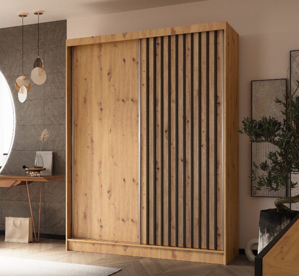 AX LIVING Cabinio Kleiderschrank 160 breit Lamellen