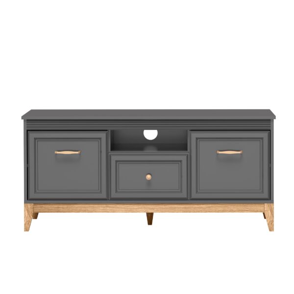 AX LIVING TV Lowboard Nymphen 1 Schublade 2 Türen MDF Eiche Beine