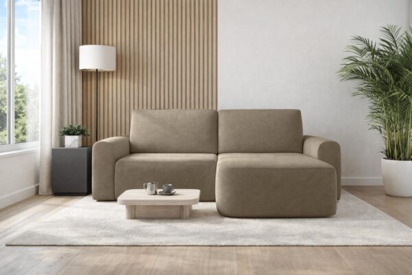 AX LIVING Ecksofa 250 cm Breit mit Schlaffunktion und Bettkasten Otterton