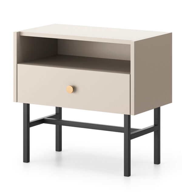 AX LIVING Nachttisch mit Schublade Dinley 55 cm auf Metallgestell