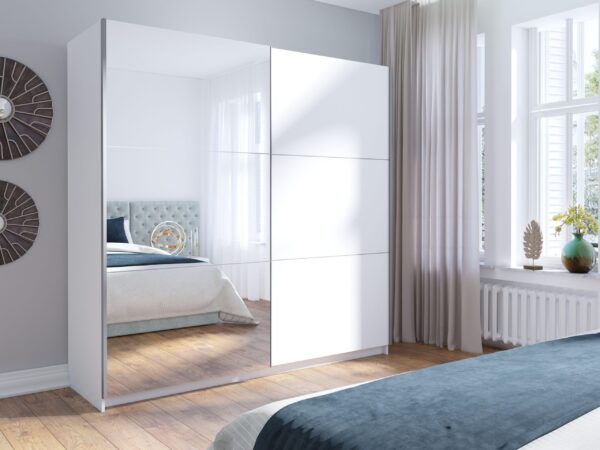 AX LIVING Kleiderschrank 200 cm Adelna Schrank mit/ohne Spiegel-Front