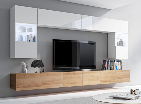 AX LIVING Wohnwand Modern Kossana 1 – 300 cm Breite, Funktional