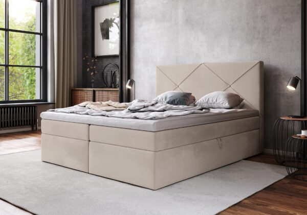 AX LIVING Boxspringbett 140/160/180/200x200 Bratton Bettkasten Topper