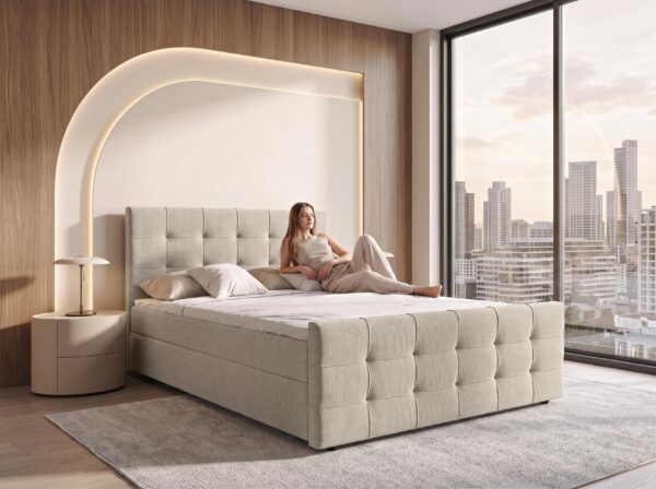 AX LIVING Boxspringbett 80-180 x 200 cm Defne-mit Bettkasten, mit/ohne topper
