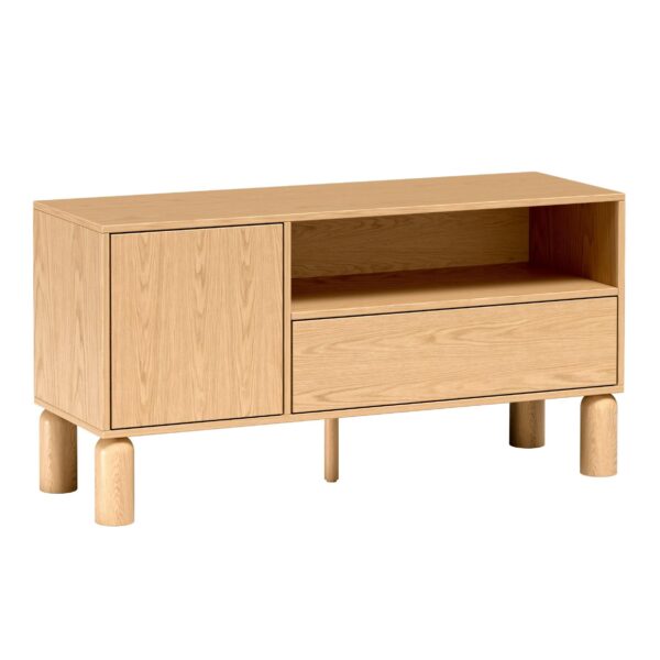 AX LIVING Soulme TV Sideboard 120 cm breit – warmes Bookmatch-Holz mit Schublade
